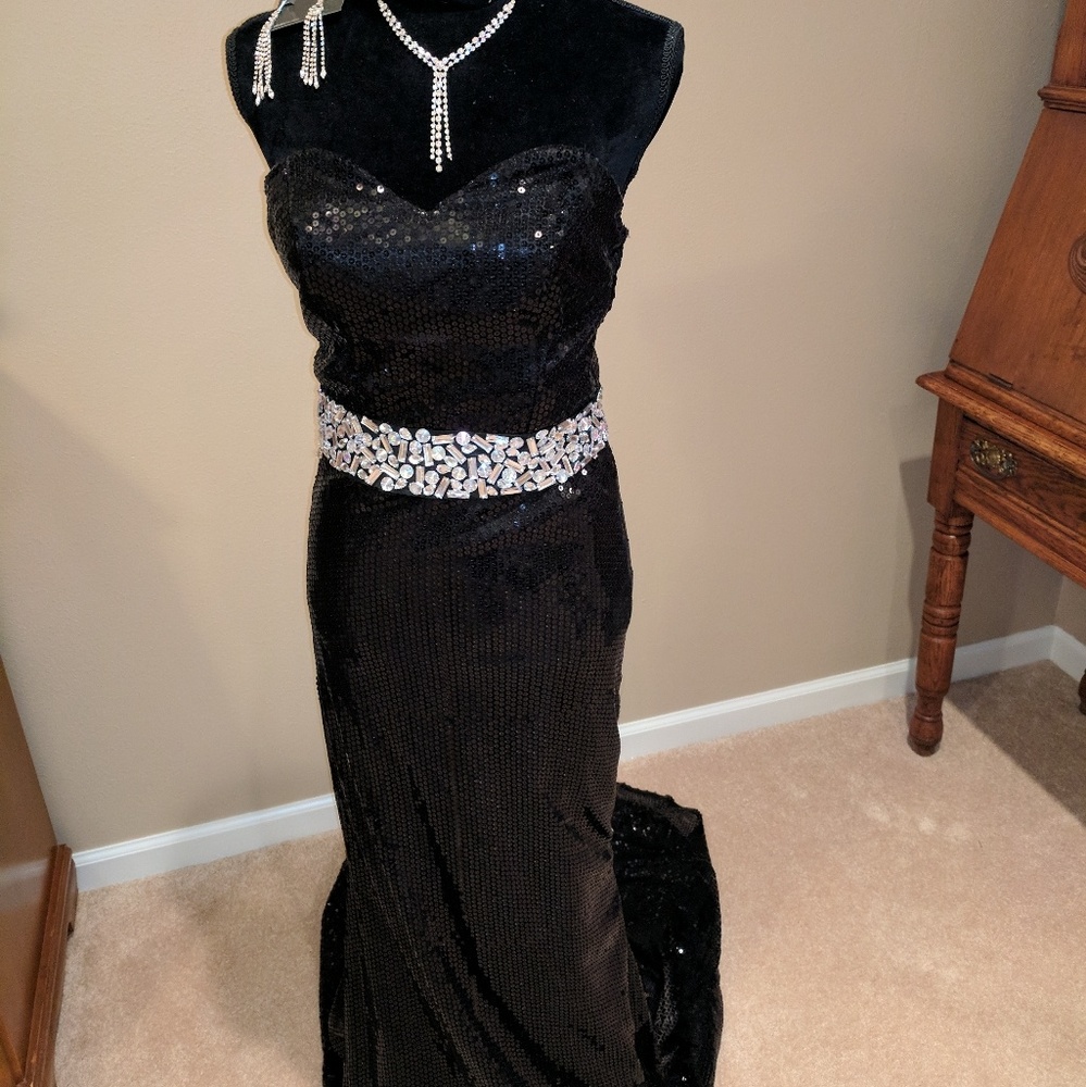 Black Sequin Formal/Pageant Dress